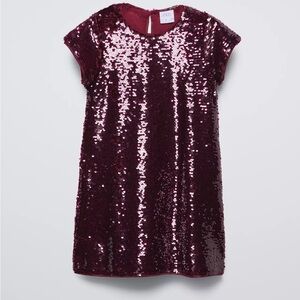 Zara Burgundy Sequin Dress